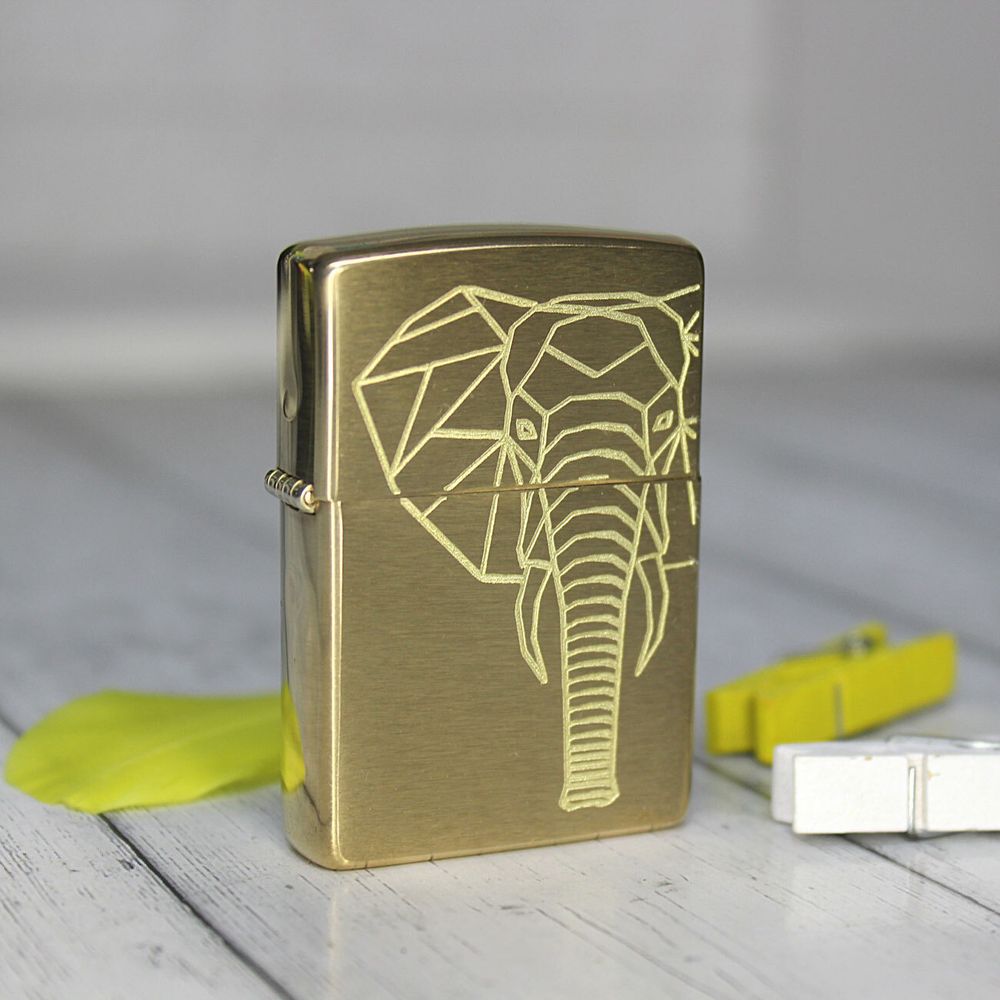 Оригинальная зажигалка zippo Слон с гравировкой на заказ