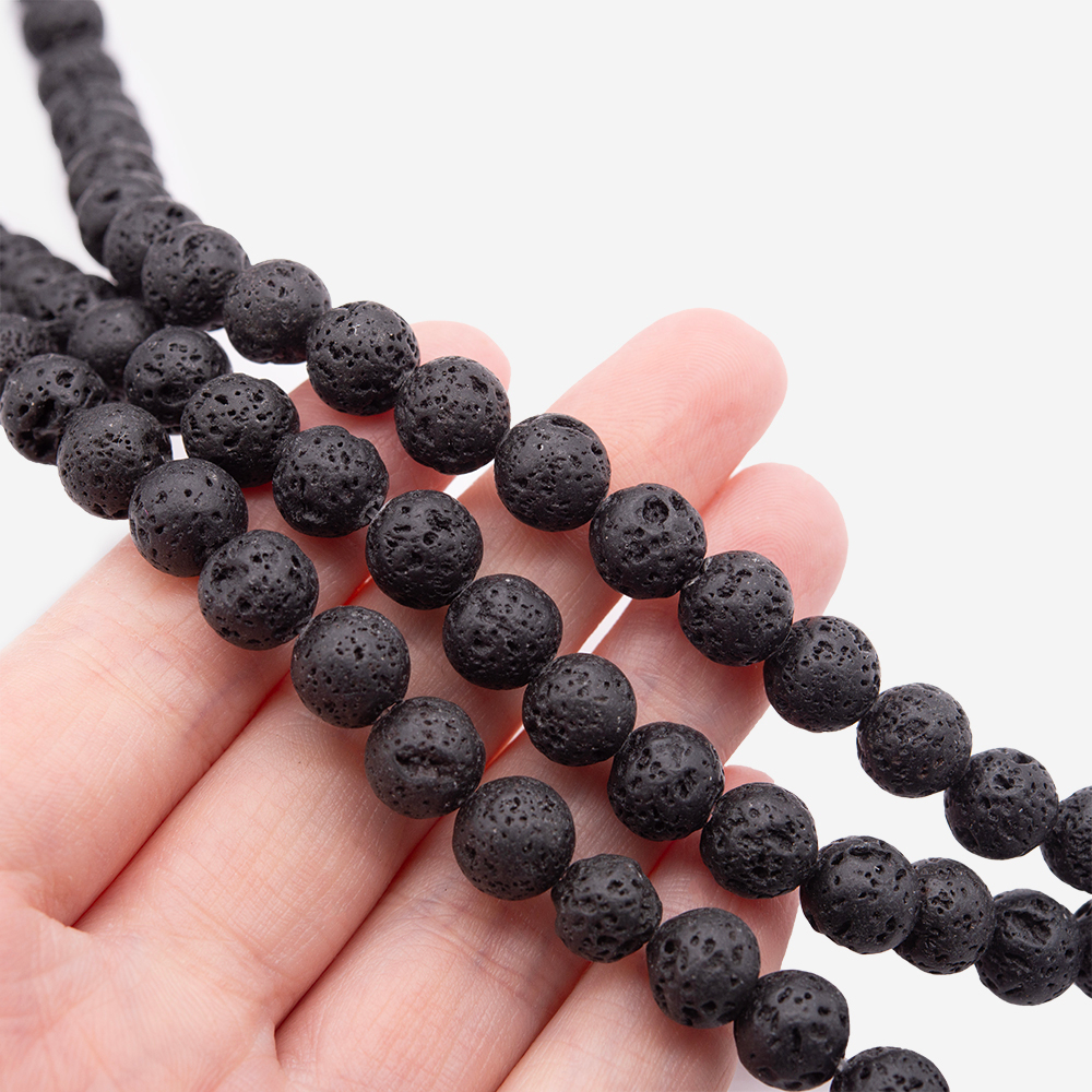 Лава вулканическая натуральная, 8,7мм, шар