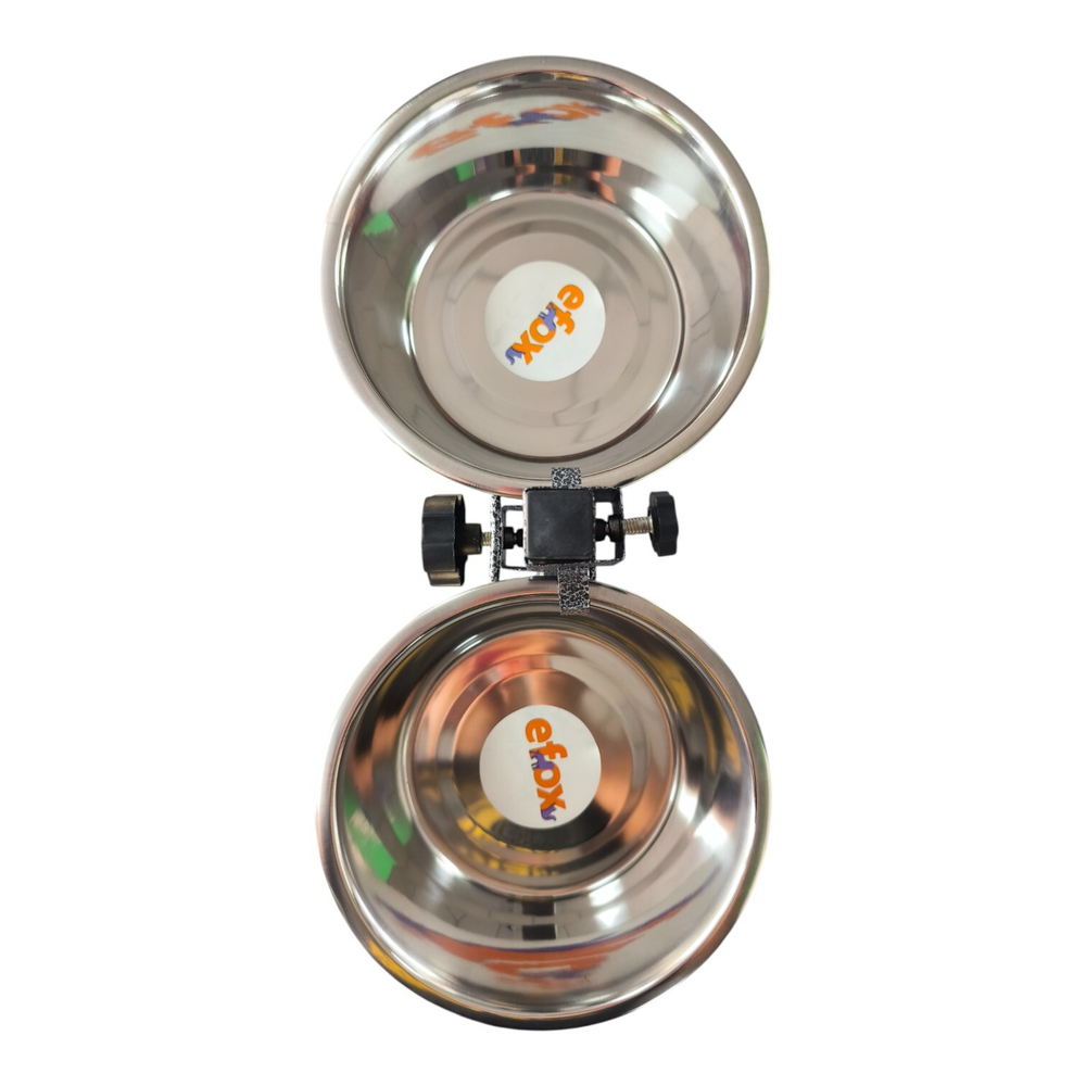 Набор "efox" из 2 мисок на подставке из нержавеющей стали.