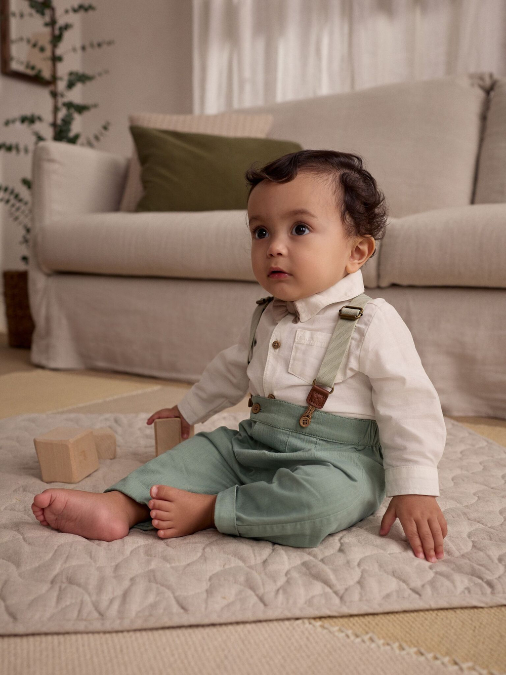 Комбинезон и боди в комплекте для малышей Next E47-903, Белый, Светло-зеленый