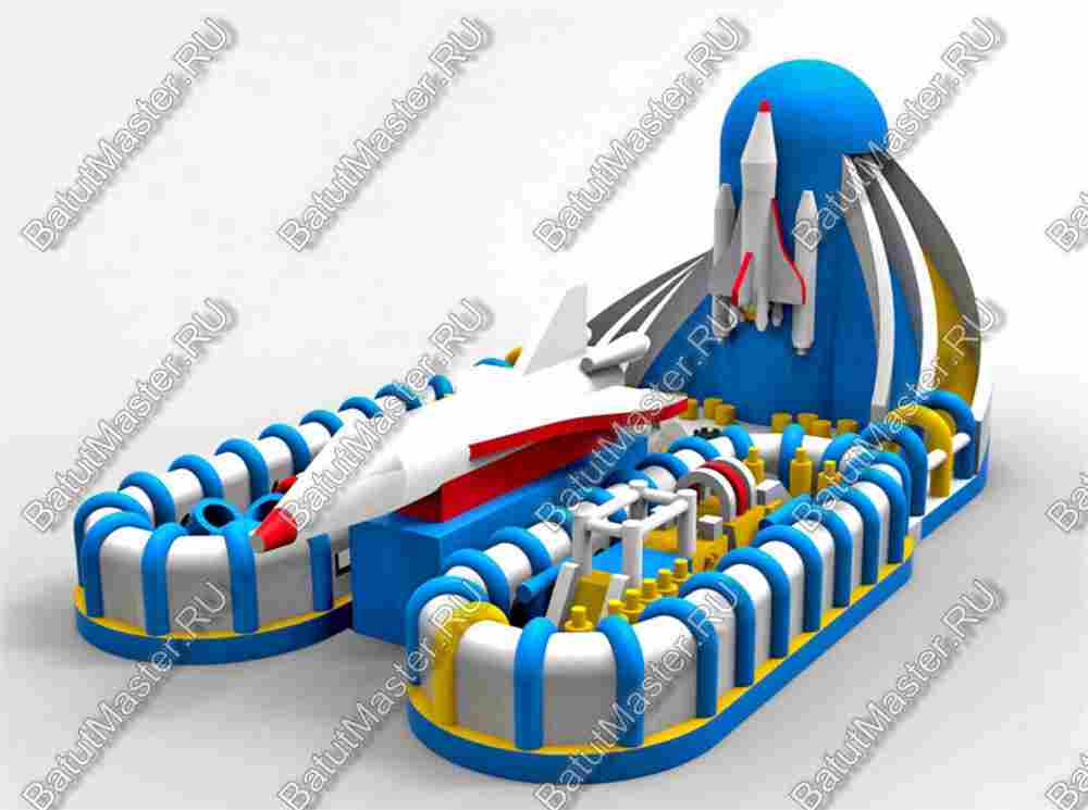 Коммерческий надувной батут "Ракета" 20*10*7 м