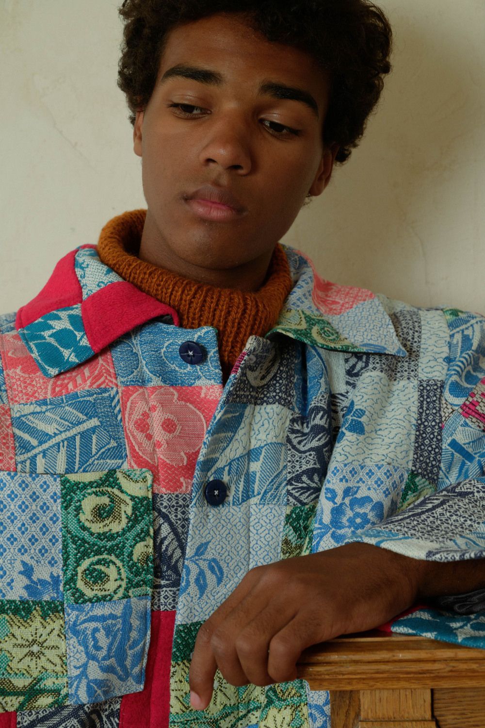 Куртка Soeurs в Технике Пэчворк / Patchwork Padded голубая