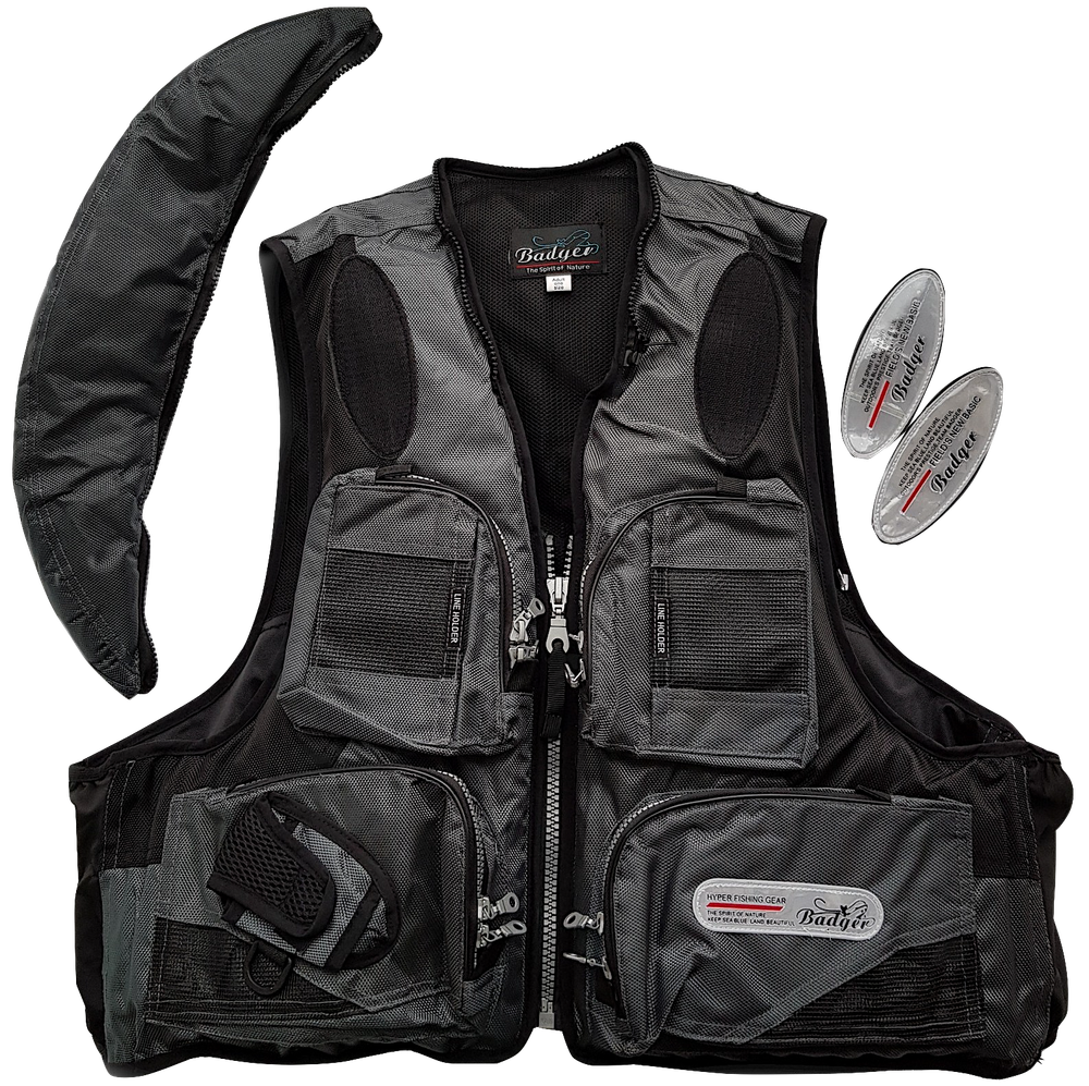 Жилет страховочный Badger Aqua Sport рыбаловный HFM-302-GREY до 120кг -