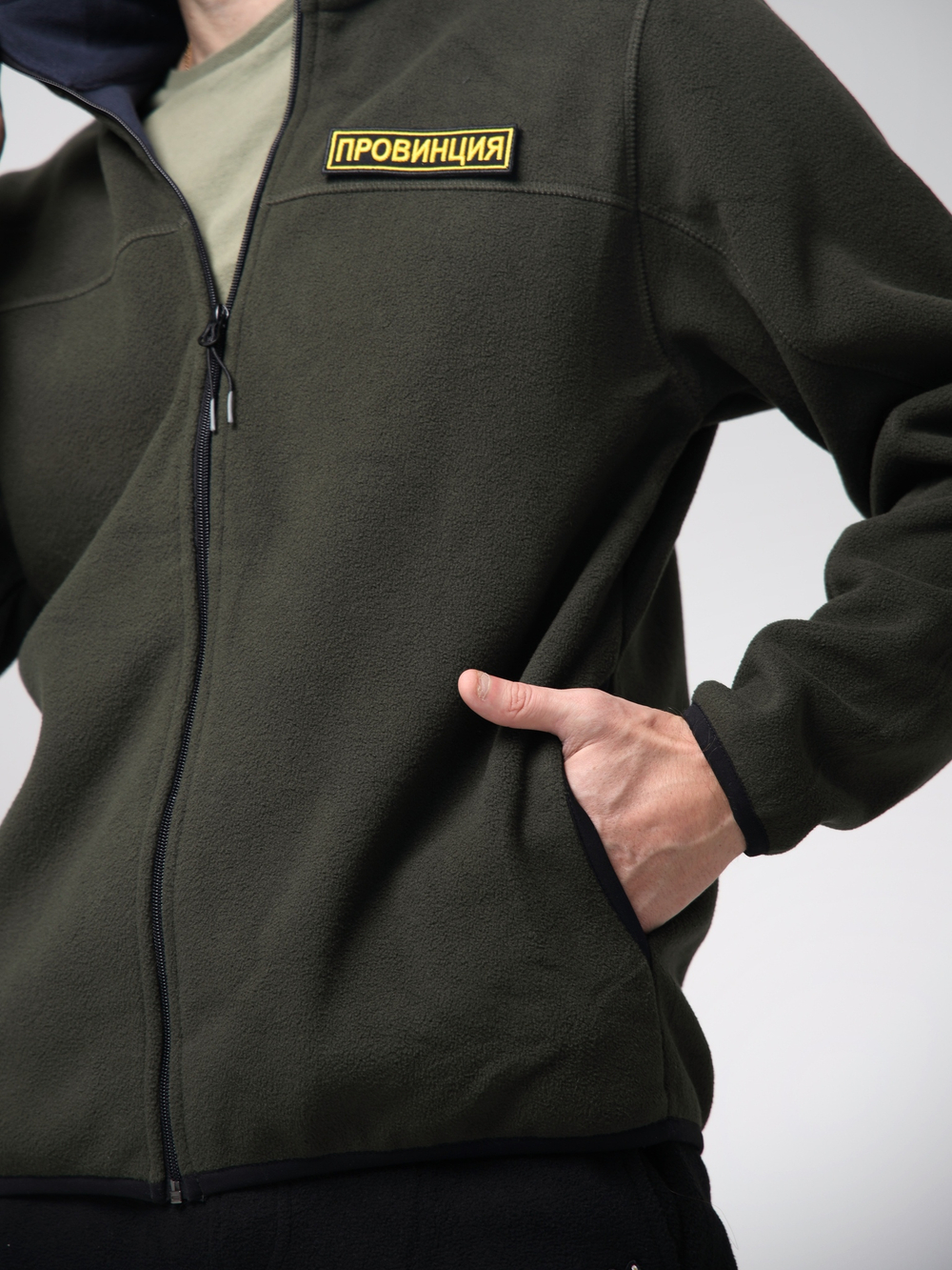 Толстовка флисовая флиска худи провинция хаки
