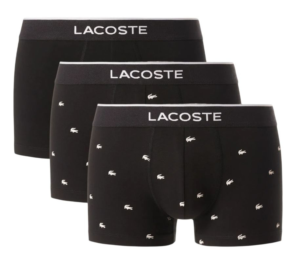 Мужские спортивные боксеры Lacoste Stretch Cotton Trunks 3P - black