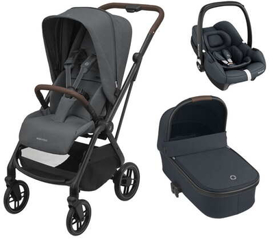 Детская коляска Maxi-Cosi Leona² Oria 3 в 1 с автокреслом CabrioFix Essential graphite 1204204110 Twillic Graphite/1507750111 Essential Graphite