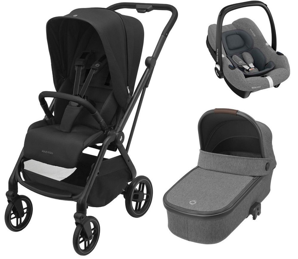 Детская коляска Maxi-Cosi Leona2 Oria 3 в 1 с автокреслом CabrioFix Select grey 1204390110 Twillic Black/1507029110 Select Grey