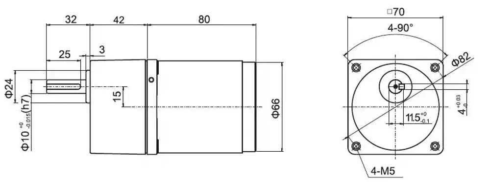 Асинхронный мотор-редуктор 15 Вт 173 об/мин 220 В 70YS15WGV22X/70GK7.5H