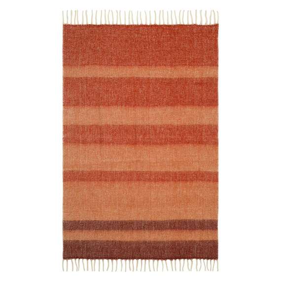 Плед мохеровый over horizon терракотового цвета из коллекции trendy ruffles, 130х180 см