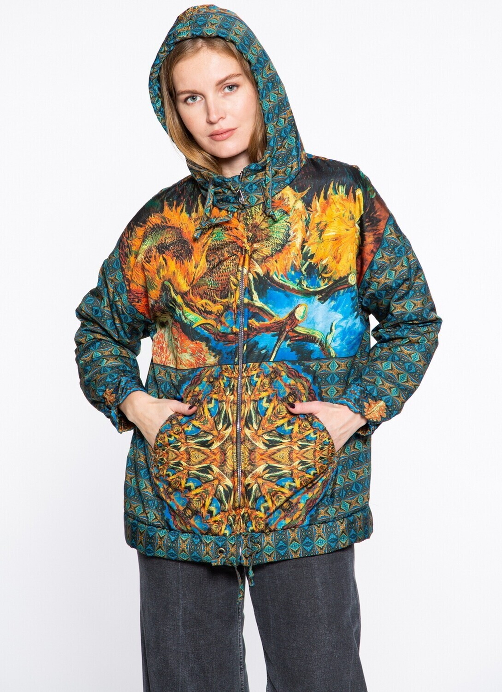 Куртка "Подсолнухи", по мотивам картины Ван Гога "Подсолнухи (F452)
