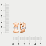 Серьги женские с фианитами из красного золота 585 пробы (арт. 027072-1102)