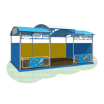 Детская веранда «Космос» Romana 301.09.00-02 (бетонируемая, с полом, ступенчатая крыша)