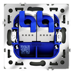 Розетка компьютерная встраиваемая VOLTUM S70 двойная RJ45+RJ45 кат.6, (графит)