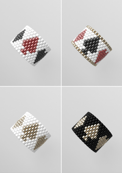 Схема кольца из бисера, узор PEYOTE, мозаичное плетение, четный счет, узор пейот из Miyuki Delica 11/0, файл PDF, RING_354