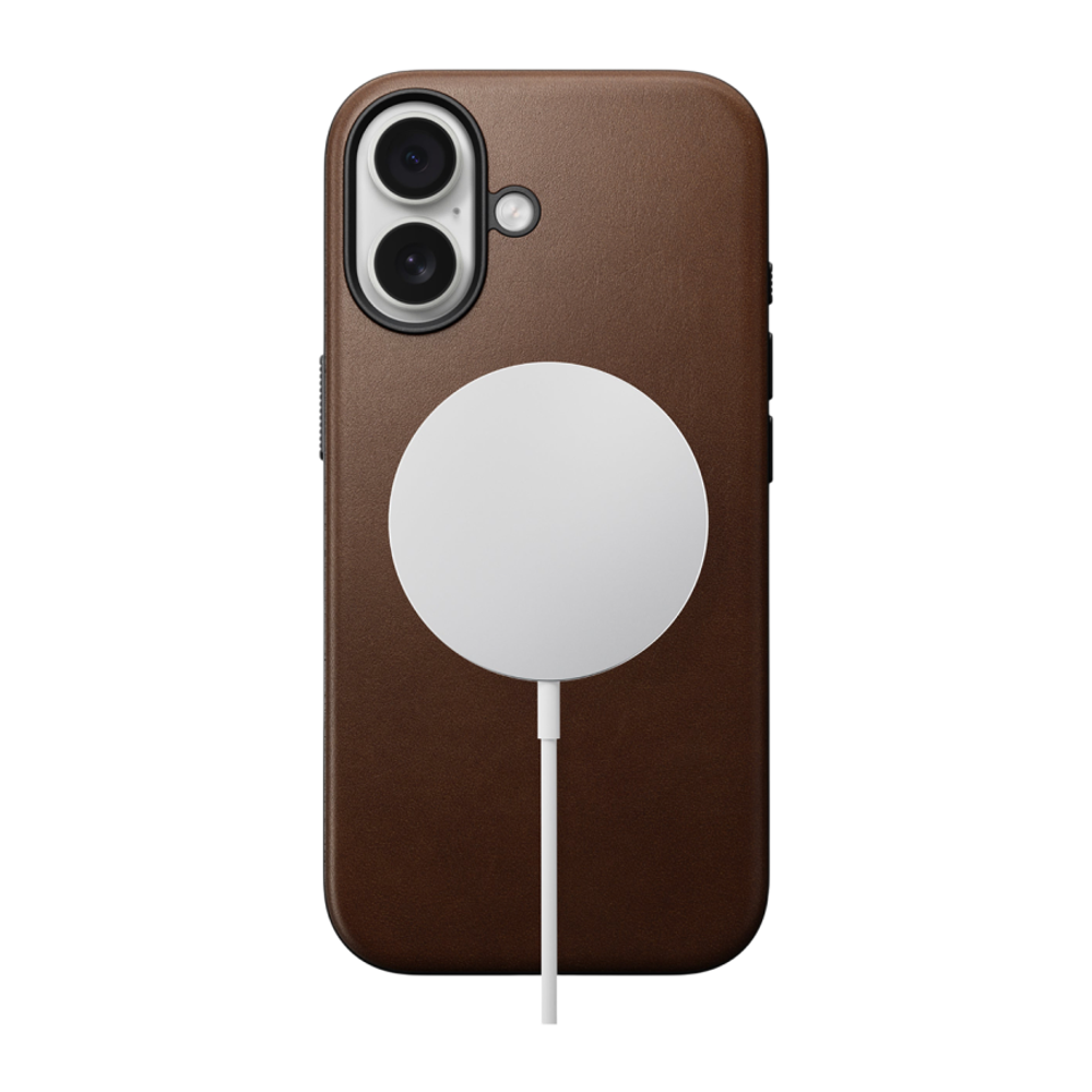 Кожаный чехол MagSafe Nomad Modern Leather Case для iPhone 17 Гибридный укреплённый чехол из натуральной цельнозерновой кожи с сенсорной накладкой для Контроллера камеры