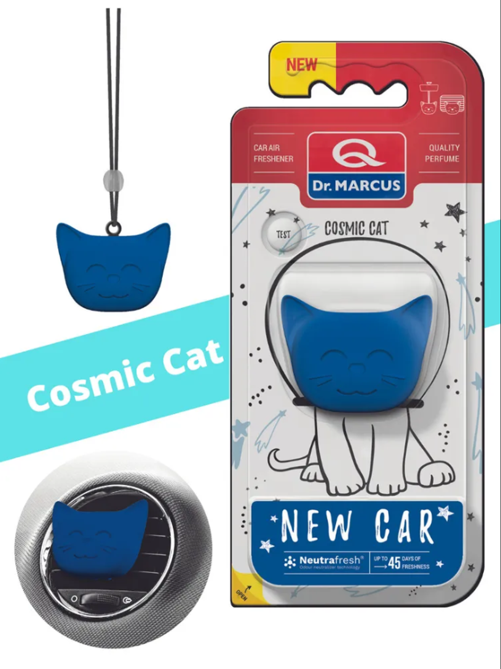 ОСВЕЖИТЕЛЬ С ПОДВЕСКОЙ "DR.MARCUS" COSMIC CAT NEW CAR