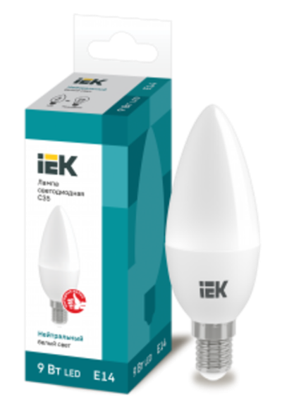 Лампа светодиодная C35 свеча 9Вт 230В 4000К E14 IEK