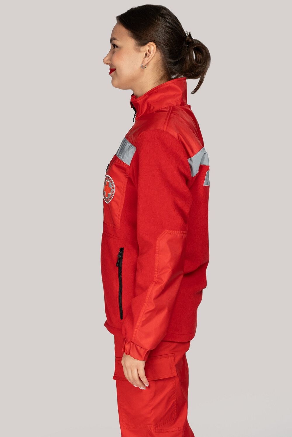 Толстовка флисовая женская Скорая помощь Medicline цв. КРАСНЫЙ