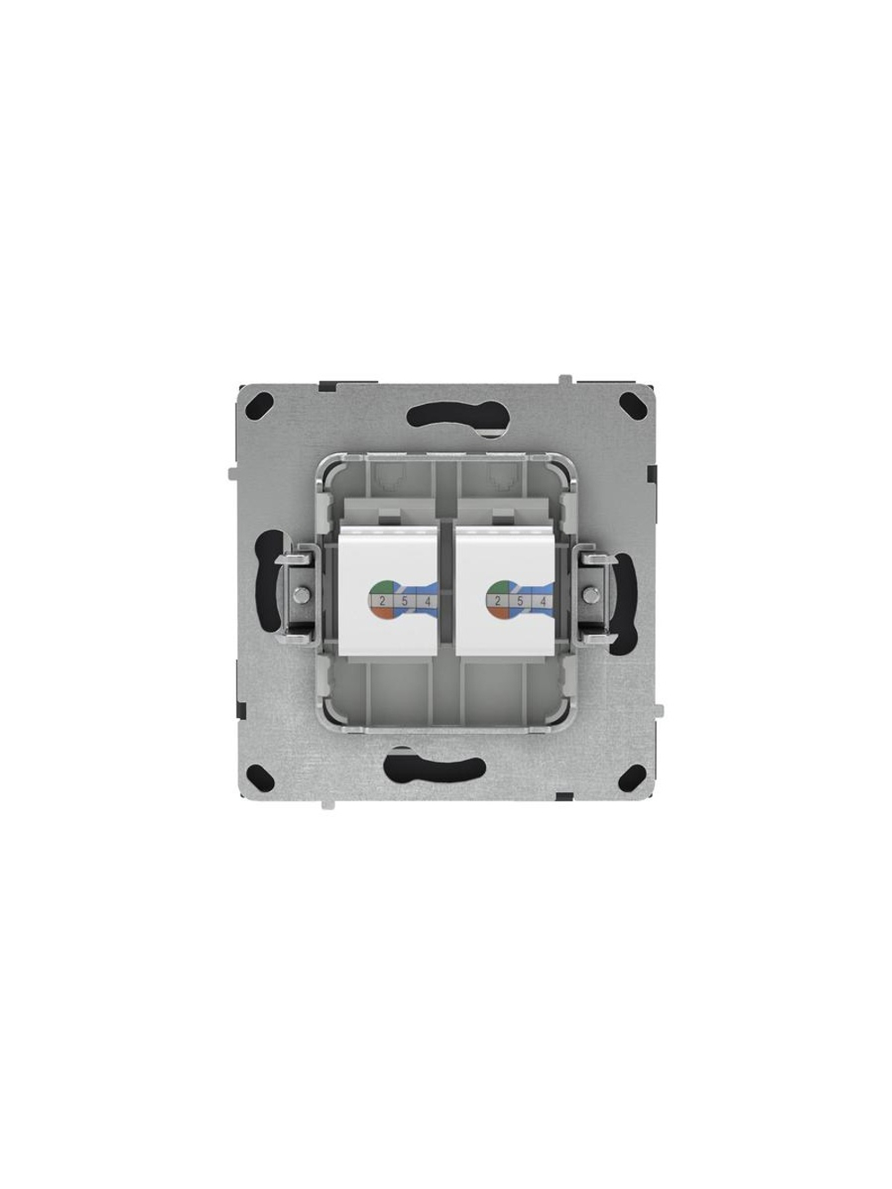 Розетка компьютерная 2-м KANT RJ45 кат.6A без шторки черн. уголь DKC 7012674