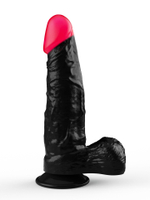 Фаллоимитатор LOVETOY, 18,5 см, чёрный с красной головкой