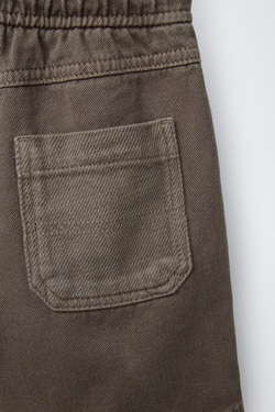 ZARA КОМФОРТНЫЕ ШОРТЫ ИЗ ТВИЛА, КОРИЧНЕВЫЙ