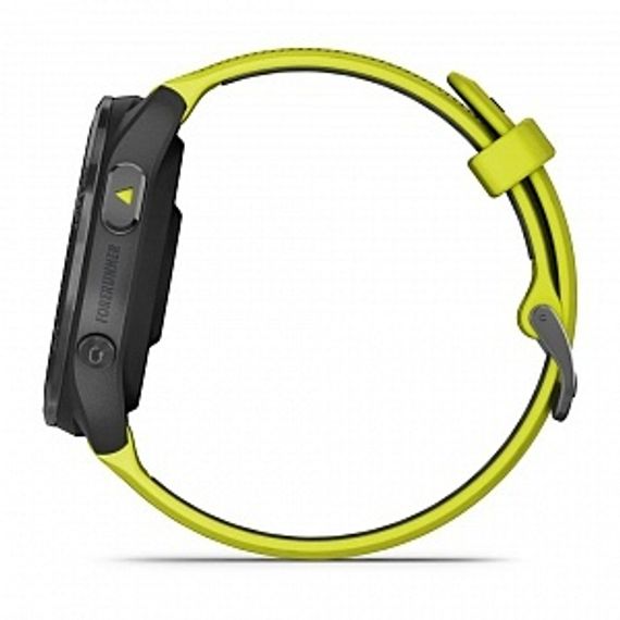 Умные часы Garmin FORERUNNER 965 черные, темно-серый DLC титановый безель, с желто-черным ремешком