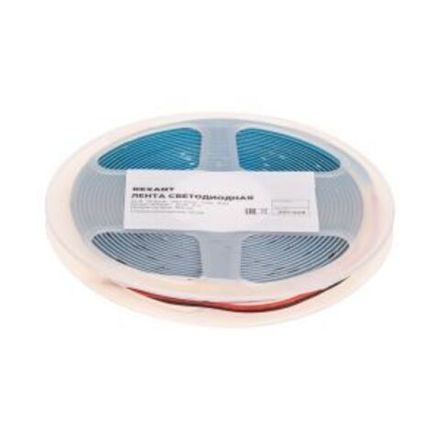 Лента светодиодная 24В, COB 10Вт/м, 384 LED/м, 4000K, 8мм, 5м, IP20 REXANT