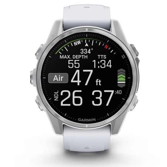 Умные часы Garmin Fenix 8, 43 мм, AMOLED, Silver with White Stone silicone band