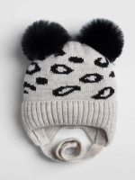 Шапка для девочки зимняя с помпонами на завязках