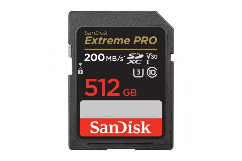 Карта памяти SanDisk SDXC Extreme Pro Class 10 UHS-I V30 U3 (200/140 MB/s) 512Gb