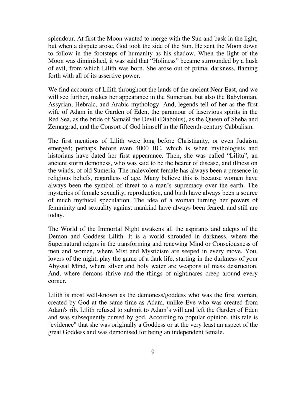 Lilith, Goddess and Queen of the Demons (Study on Lilith, and Psychic Vampirism) | Grand Hierophant Temple of Atazoth Hagur