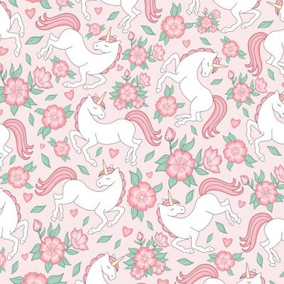 Единороги и цветочный орнамент