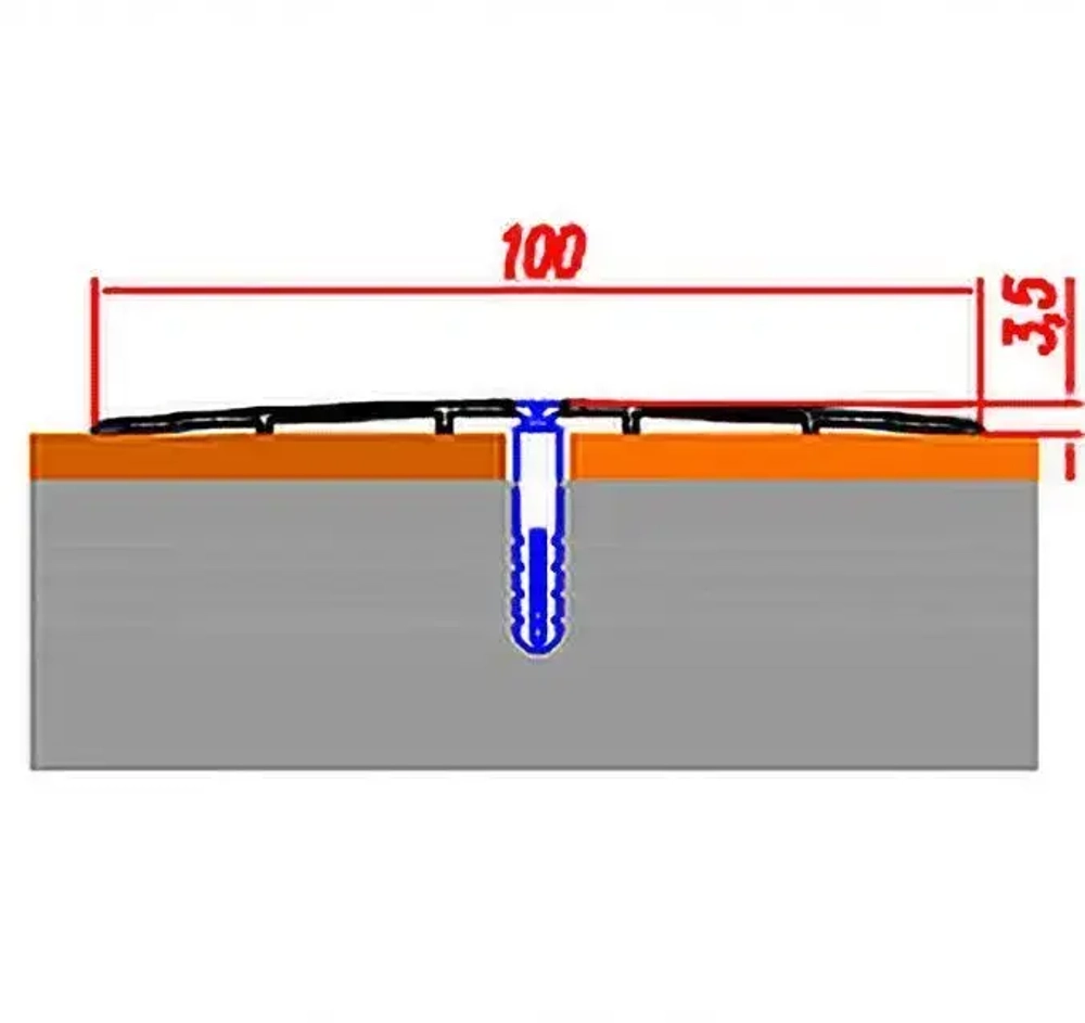 Порог алюминиевый прямой Дуб серый 100мм х 0,9м