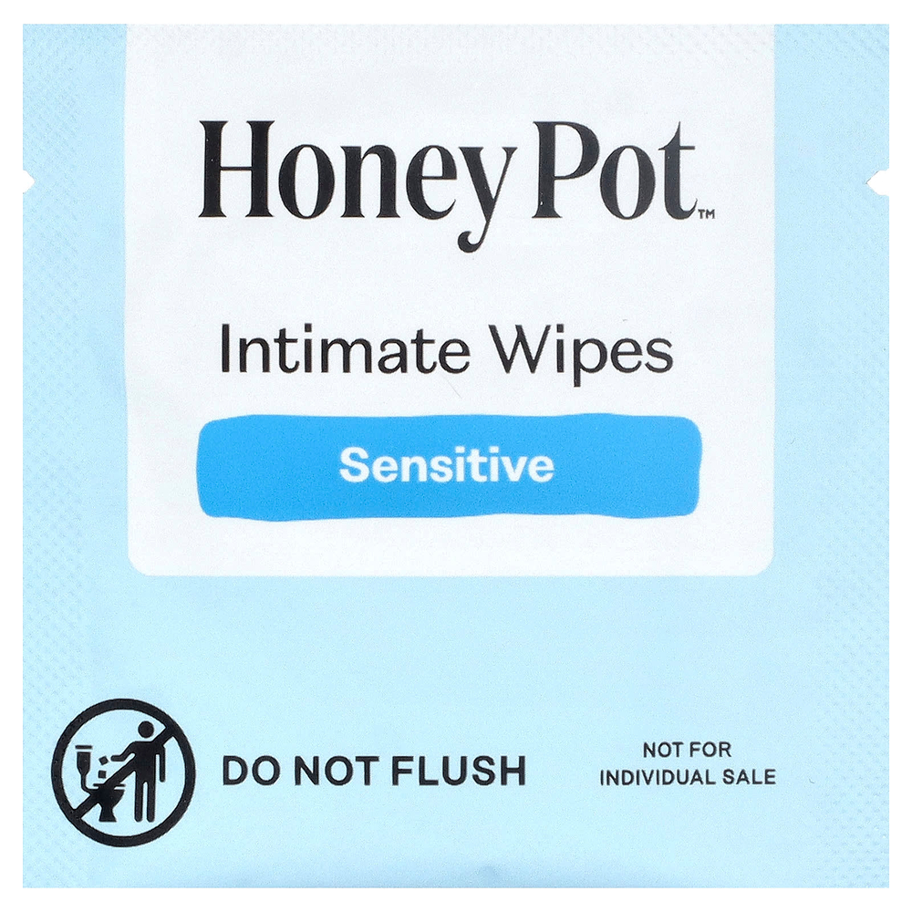 The Honey Pot Company, салфетки для интимной гигиены, для чувствительных зубов, 15 салфеток в индивидуальной упаковке