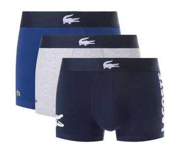 Боксерки теннисные Lacoste Stretch Cotton Trunks 3P - navy blue/white/grey chine/navy blue