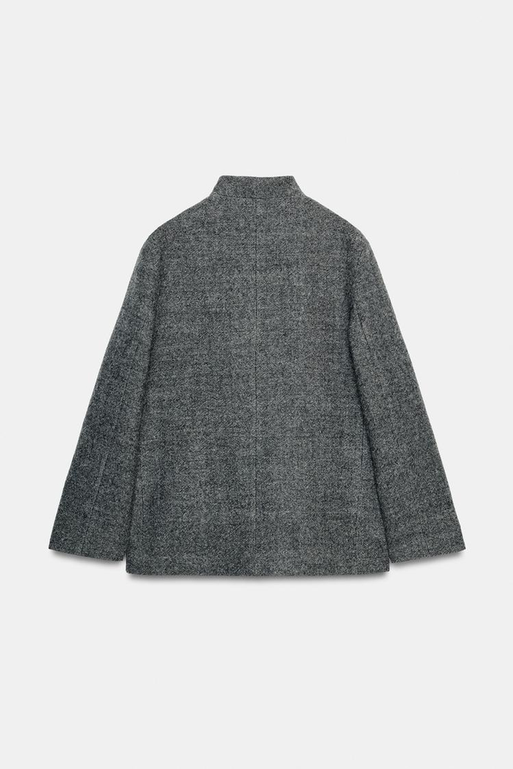 ZARA БЛЕЙЗЕР ИЗ ШЕРСТИ С ПУГОВИЦЕЙ — ZW COLLECTION LIMITED EDITION, МЯГКИЙ СЕРЫЙ