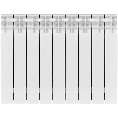 Радиатор биметаллический STOUT TITAN 500 - 9 секций (подключение боковое, цвет белый)
