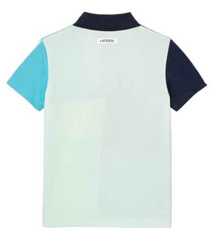 Детская теннисная футболка Lacoste Recycled Pique Knit Tennis Polo Shirt - navy blue/blue/green/white