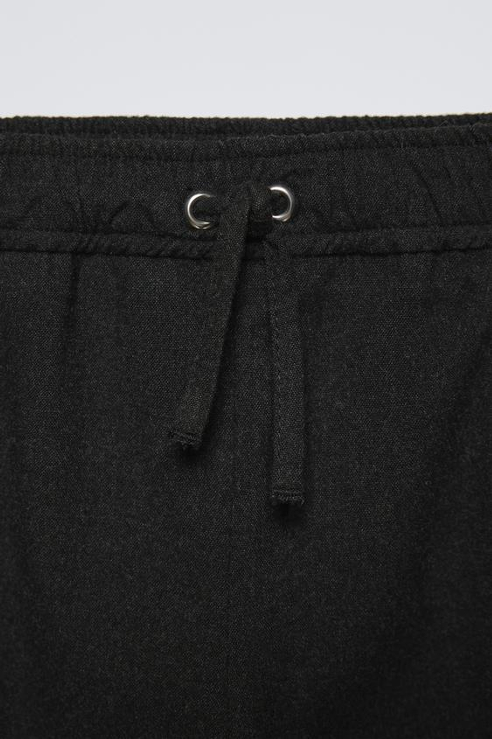 ZARA БРЮКИ ПРЯМОГО КРОЯ СО ШНУРКАМИ, АНТРАЦИТОВО-СЕРЫЙ