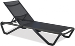 Шезлонг-лежак металлический Papatya Wave Paint, антрацит