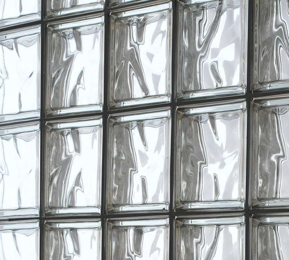 Торцевой стеклоблок бесцветный волна металлизированный Neutro  Vetroarredo 19x19x8