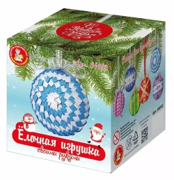 Елочная игрушка своими руками Медальон серебристо-голубой