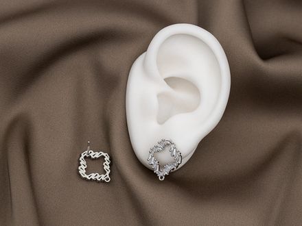 Швензы-гвоздики Клевер 17,5мм, с кристаллами