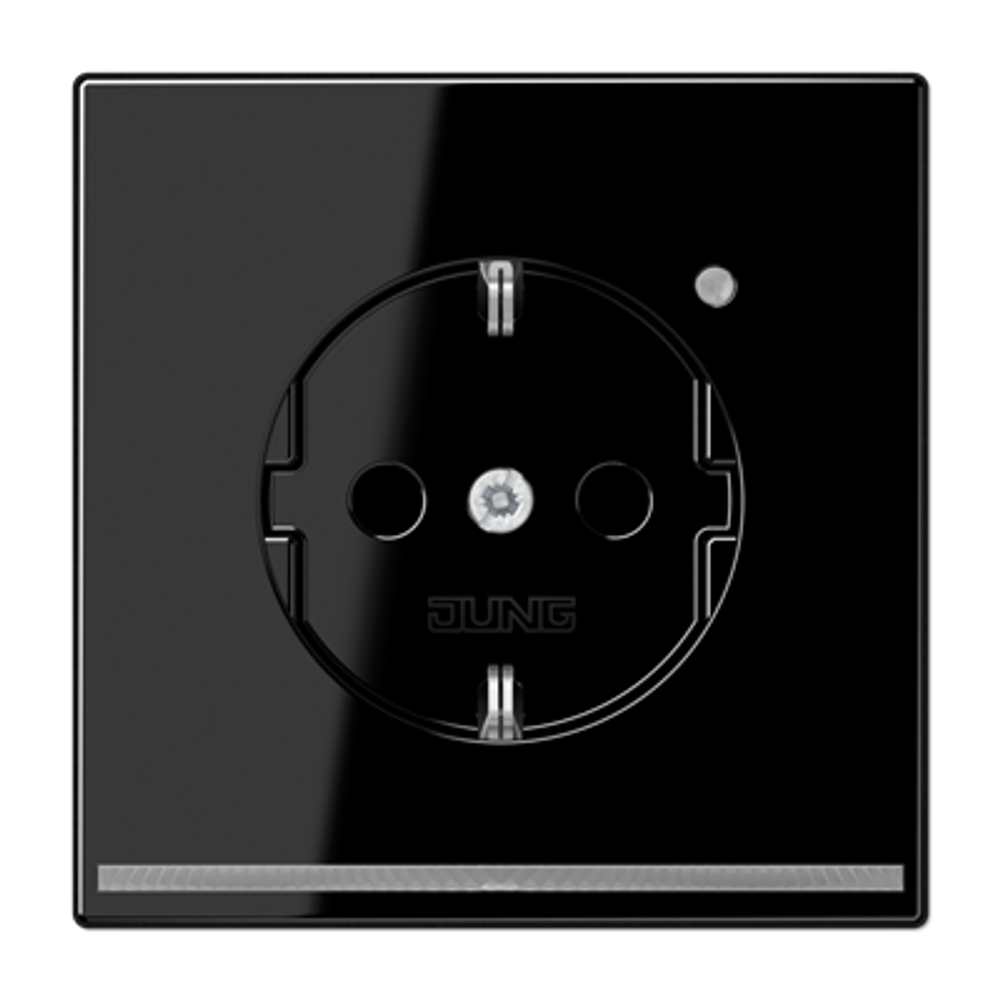 JUNG SCHUKO-розетка с LED подсветкой, чёрный, арт.LS1520-OSWLNW
