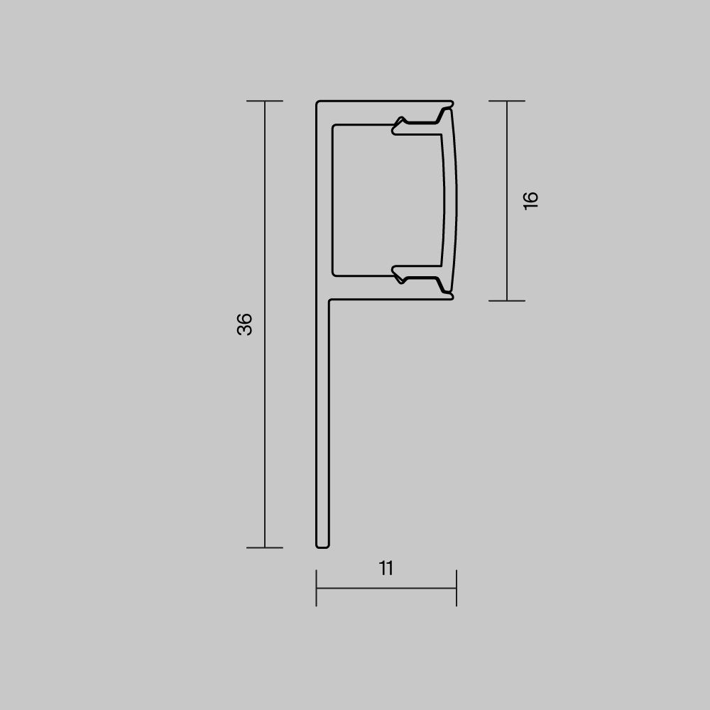 Встраиваемый профиль со скрытым фланцем Maytoni   ALM-3611-S-2M 636001