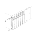 Радиатор биметаллический 350 мм 10 секций