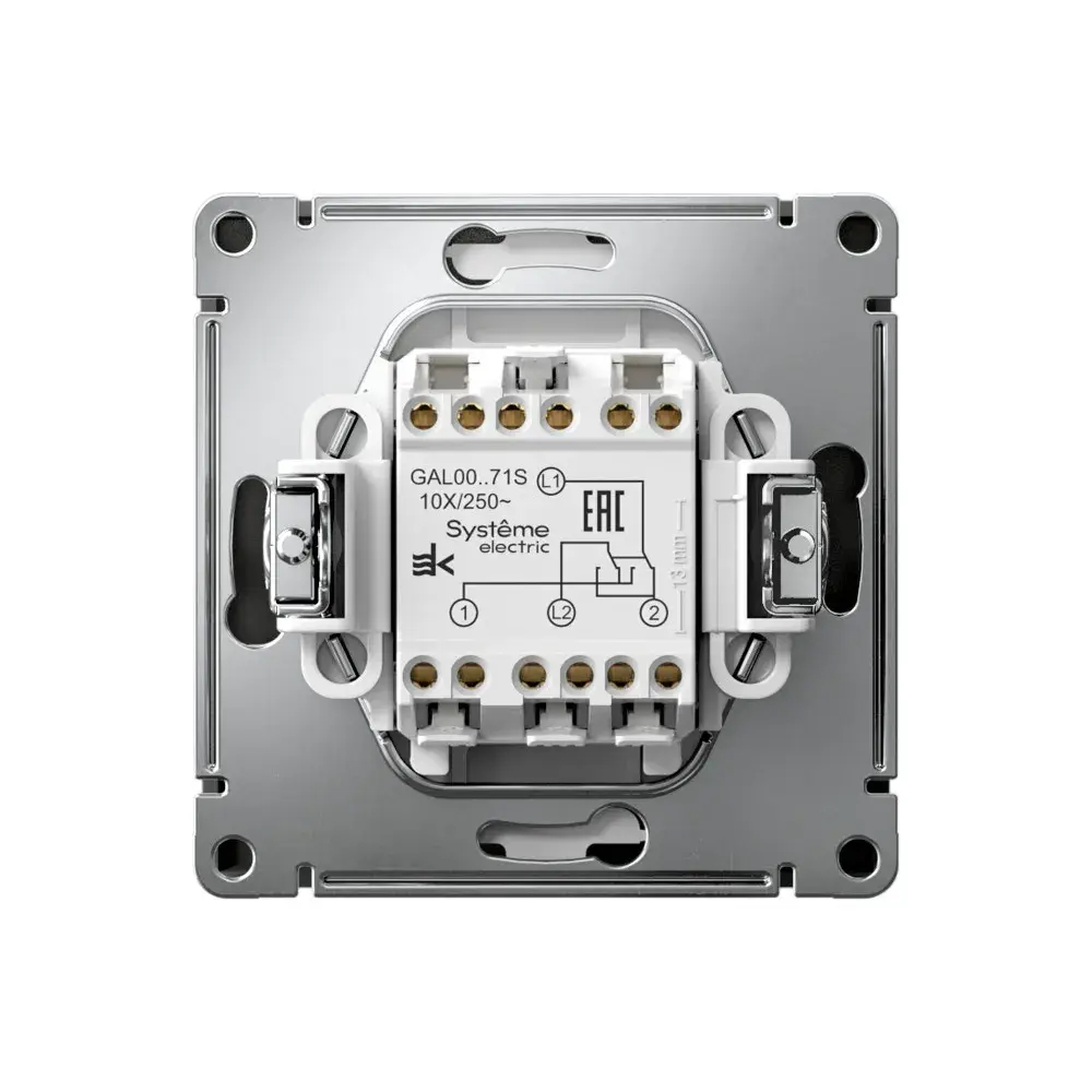 ARTGALLERY Перекрестный ПЕРЕКЛЮЧАТЕЛЬ, 10АХ, механизм, быстрозажим. клем., БАЗАЛЬТ