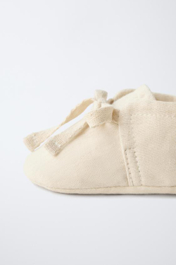 ZARA ПИНЕТКИ ХЛОПКОВЫЕ, БЕЖЕВЫЙ