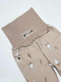 Ползунки швы наружу Утята РУБЧИК Светлый кофе RinaAmari