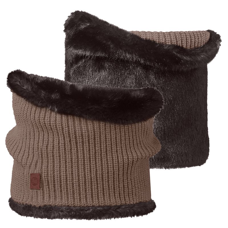 Шарф-труба вязаный с флисом Buff Adalwolf Brown Taupe Фото 1